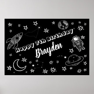 Space Backdrop Space Out of the world party sign