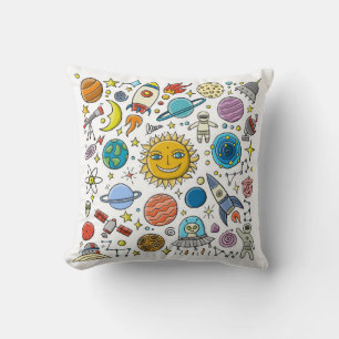 Space Background. Planets of the solar system. Roc Throw Pillow