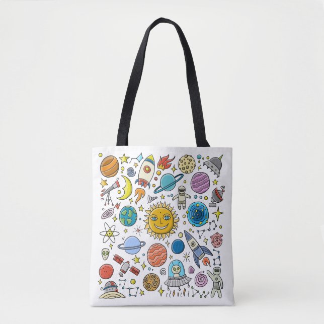Space Background. Planets of the solar system. Roc Tote Bag (Front)