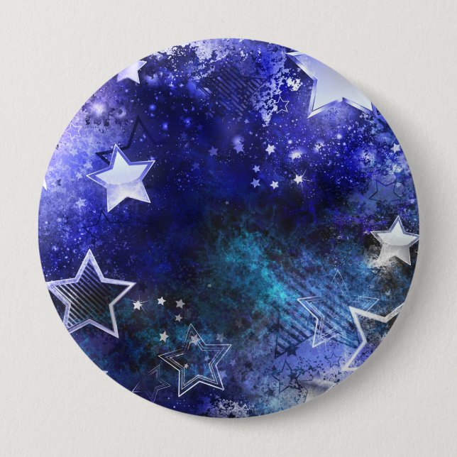 Space Background with Stars 4 Inch Round Button (Front)