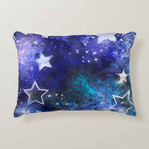 Space Background with Stars Accent Pillow
