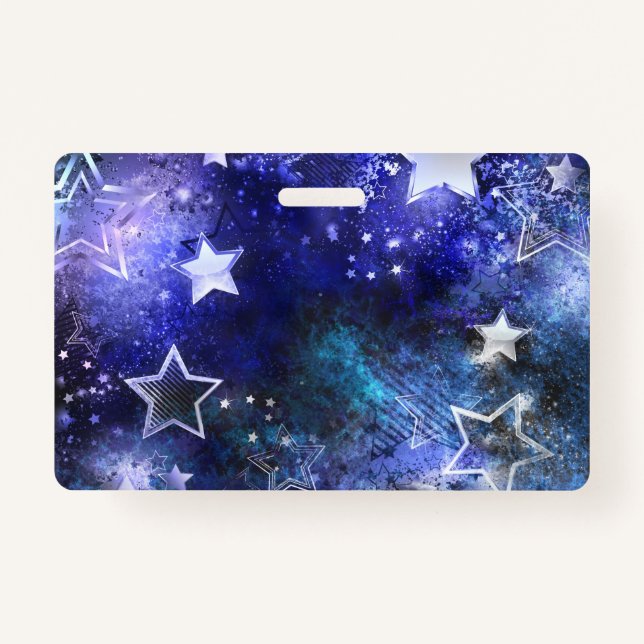 Space Background with Stars Badge (Front)