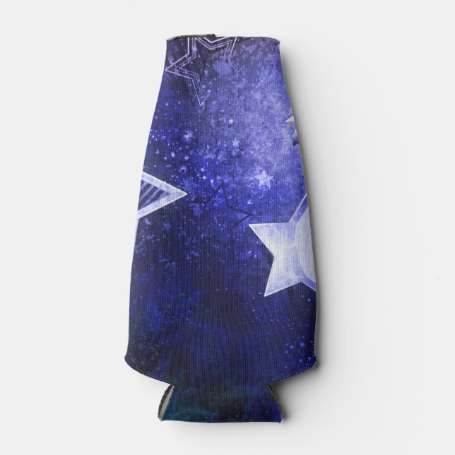 Space Background with Stars Bottle Cooler (Front)