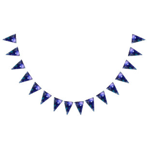 Space Background with Stars Bunting Flags