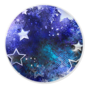 Space Background with Stars Ceramic Knob