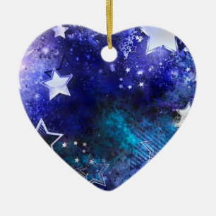 Space Background with Stars Ceramic Ornament