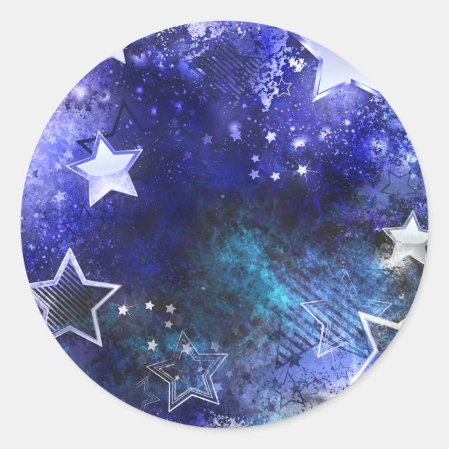 Space Background with Stars Classic Round Sticker (Front)