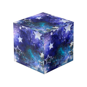 Space Background with Stars Cube