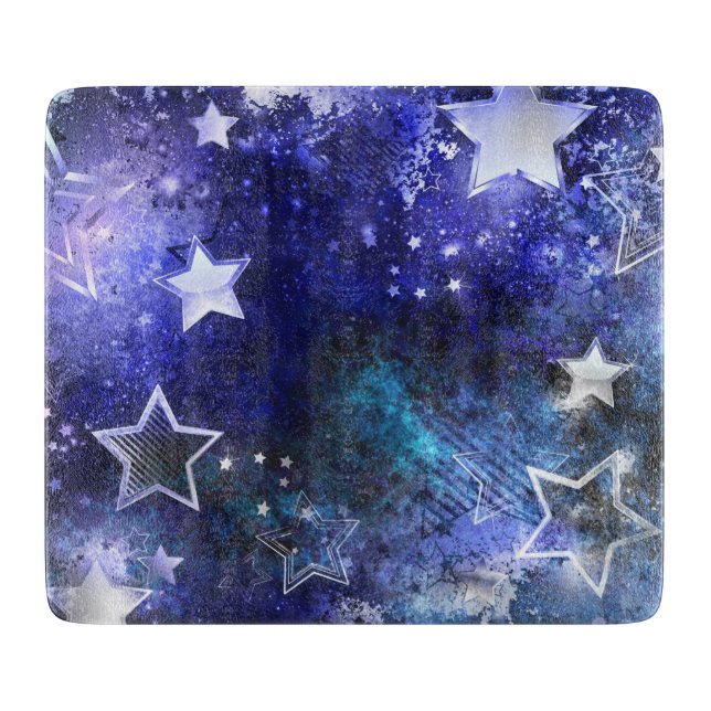 Space Background with Stars Cutting Board (Front)