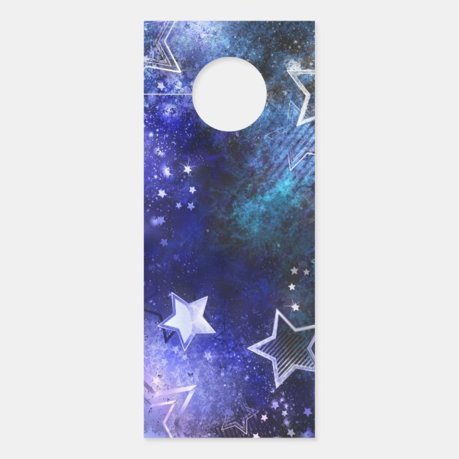 Space Background with Stars Door Hanger (Front)