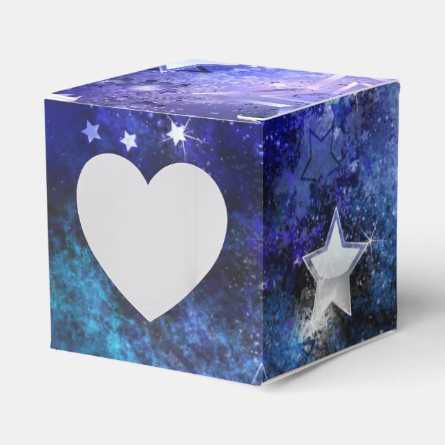 Space Background with Stars Favor Box (Front Side)