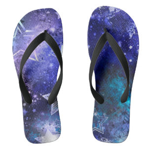 Space Background with Stars Flip Flops