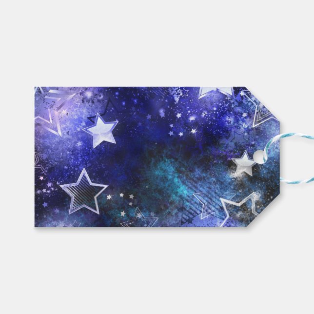 Space Background with Stars Gift Tags (Front (Horizontal))