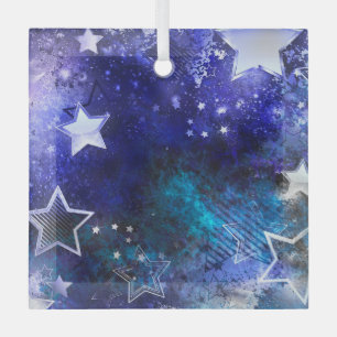 Space Background with Stars Glass Ornament