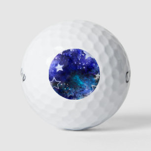 Space Background with Stars Golf Balls