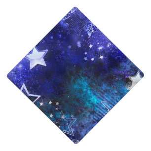 Space Background with Stars Graduation Cap Topper