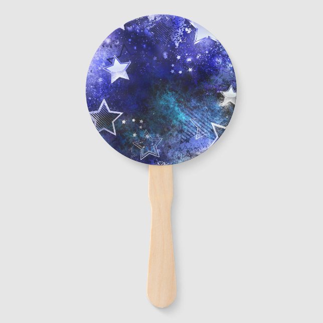 Space Background with Stars Hand Fan (Front)