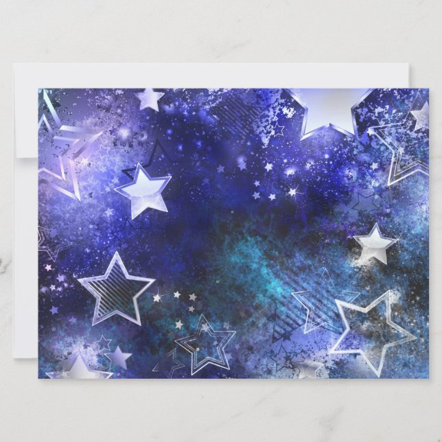Space Background with Stars Holiday Card (Front)