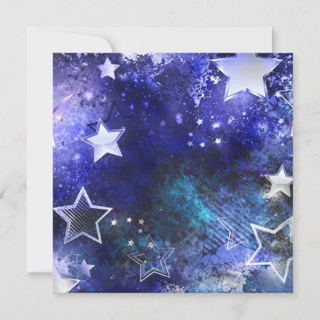 Space Background with Stars Invitation (Front)