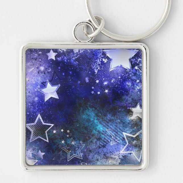 Space Background with Stars Keychain (Front)