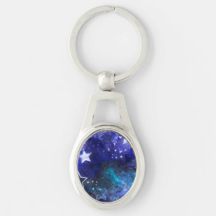 Space Background with Stars Keychain