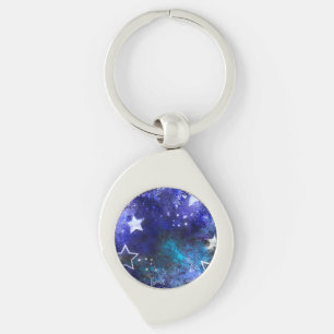 Space Background with Stars Keychain