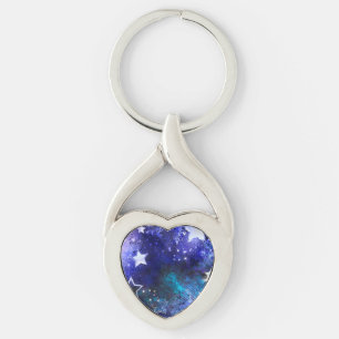 Space Background with Stars Keychain