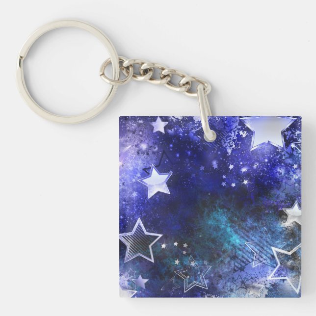 Space Background with Stars Keychain (Front)
