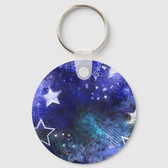 Space Background with Stars Keychain (Front)