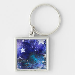 Space Background with Stars Keychain