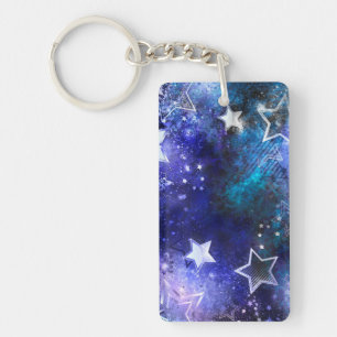 Space Background with Stars Keychain
