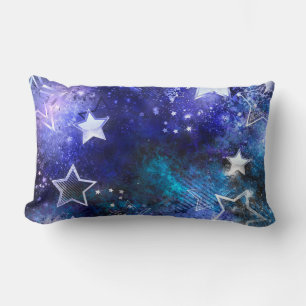 Space Background with Stars Lumbar Pillow