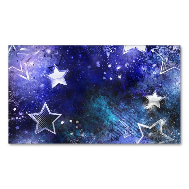 Space Background with Stars Magnetic Business Card (Front)