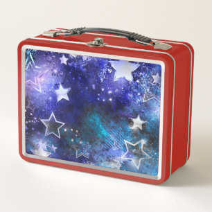 Space Background with Stars Metal Lunch Box