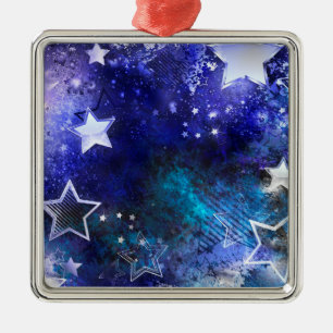 Space Background with Stars Metal Ornament