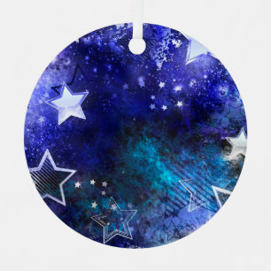 Space Background with Stars Metal Ornament