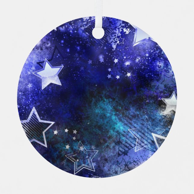 Space Background with Stars Metal Ornament (Front)