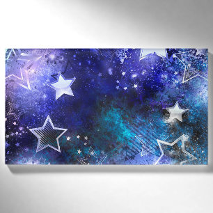 Space Background with Stars Name Tag