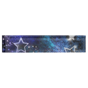 Space Background with Stars Nameplate