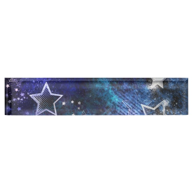 Space Background with Stars Nameplate (Front)