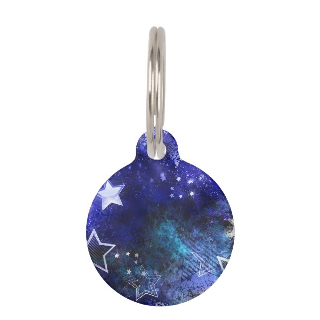 Space Background with Stars Pet Tag (Front)