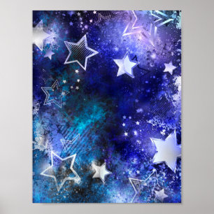 Space Background with Stars Poster