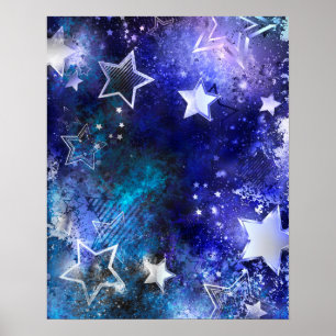 Space Background with Stars Poster