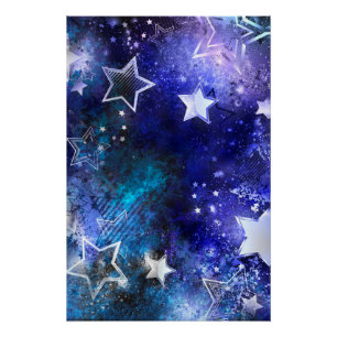 Space Background with Stars Poster