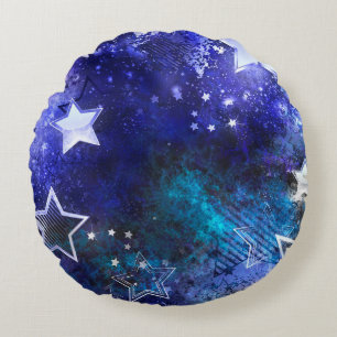 Space Background with Stars Round Pillow