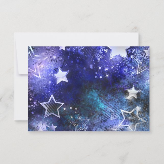 Space Background with Stars RSVP Card (Front)