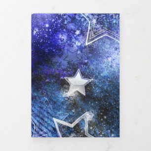Space Background with Stars Tri-Fold Card