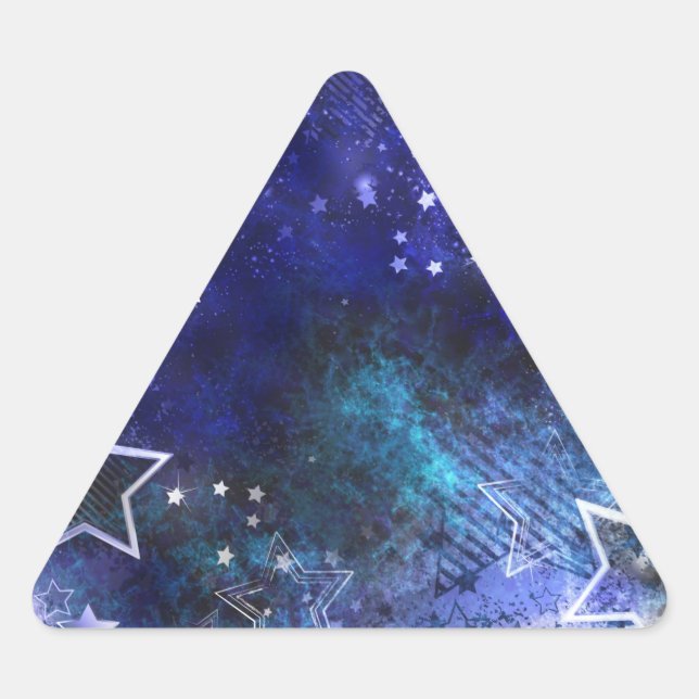 Space Background with Stars Triangle Sticker (Front)