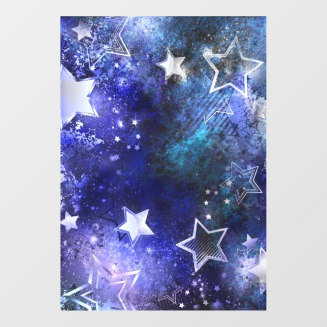 Space Background with Stars Window Cling (Sheet)