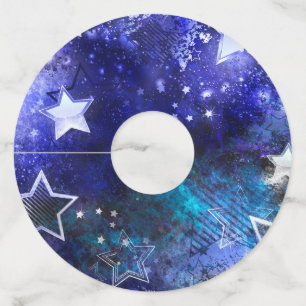 Space Background with Stars Wine Glass Tag